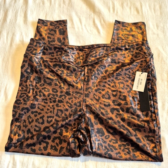 LuLaRoe Rise Luxe line women's size 3X leggings black copper animal print NWT - Picture 4 of 8